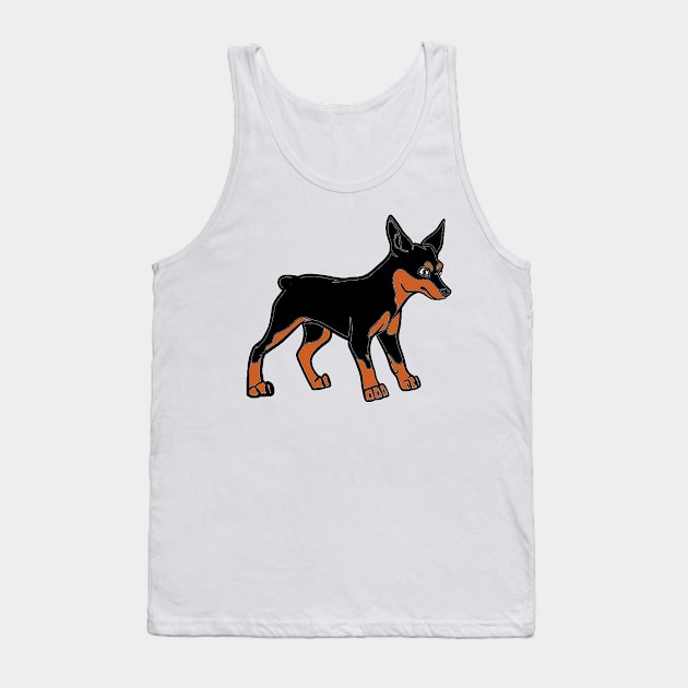 doberman pinscher black and rust cartoon Tank Top by Wanderingangel